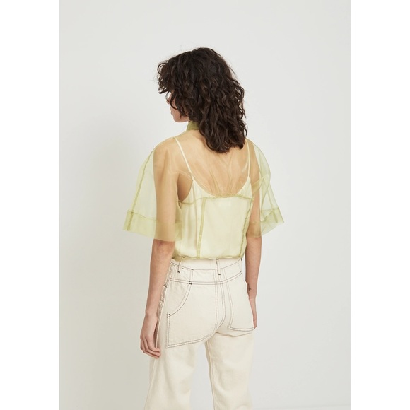 🌈 SOLD 🌈 ECKHAUS LATTA float blouse in liquid blue Japanese organza sheer mesh - Picture 4 of 16